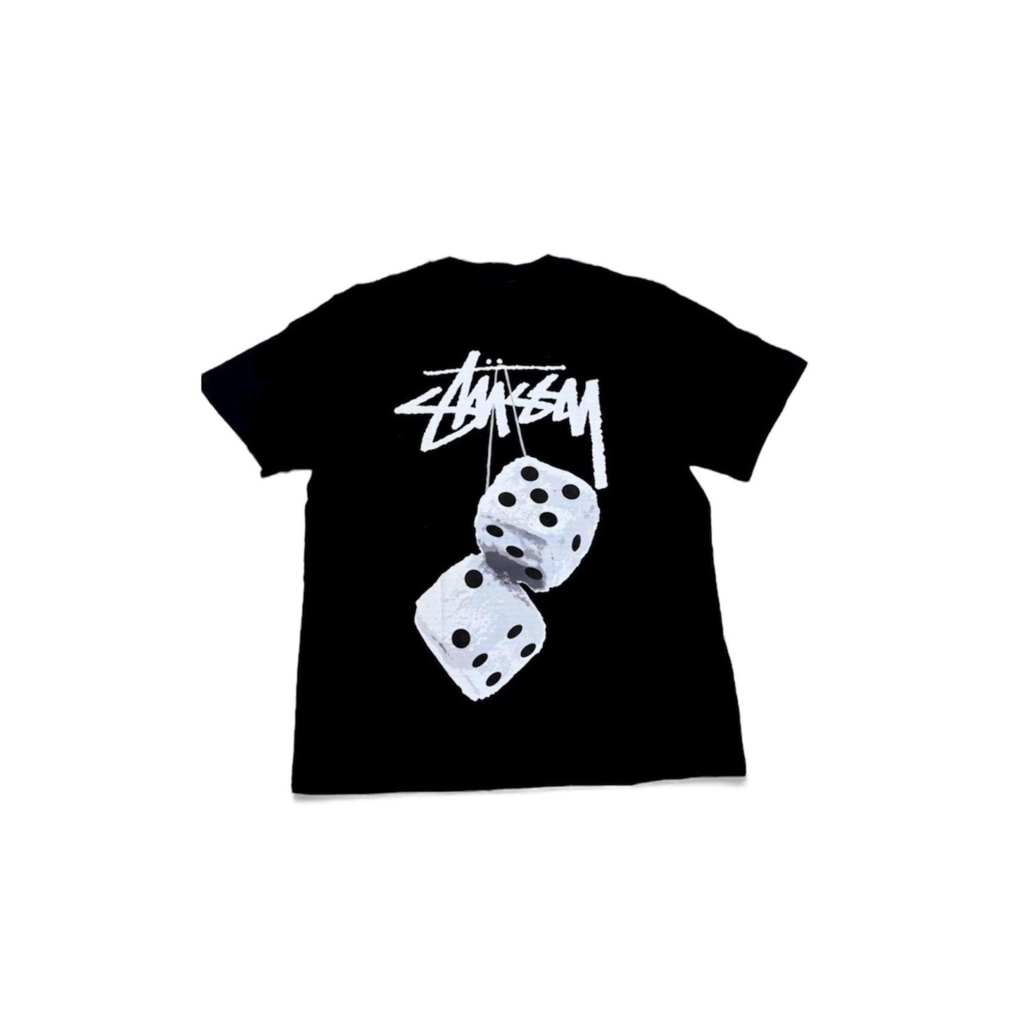 Stussy white dice black t-shirt ᵛᵉⁿᵈᵒʳ